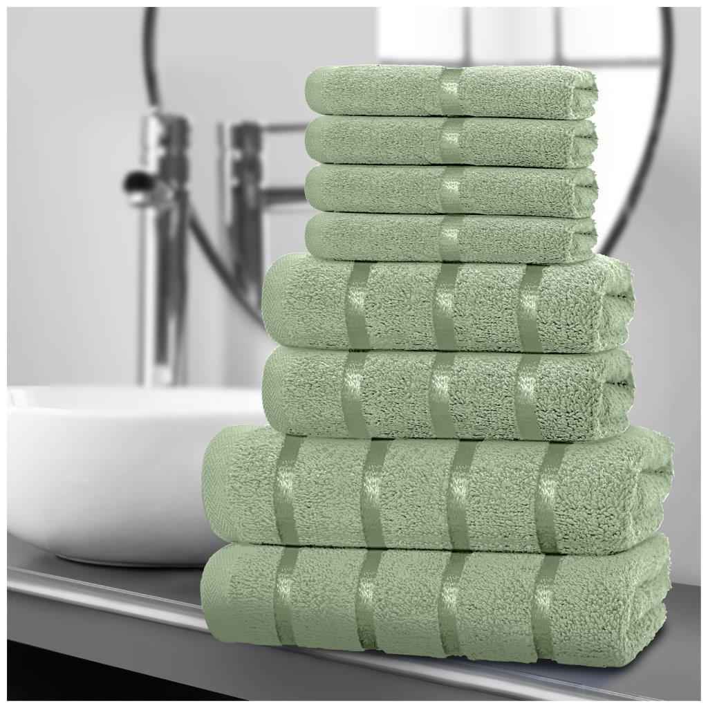 8pcs Egyptian Cotton Towel Set | Quick-Drying & Highly Absorbent | Includes 4 Face, 2 Hand, 2 Bath Towels | Sophisticated Boston Design | 15 Elegant Colours | Machine Washable