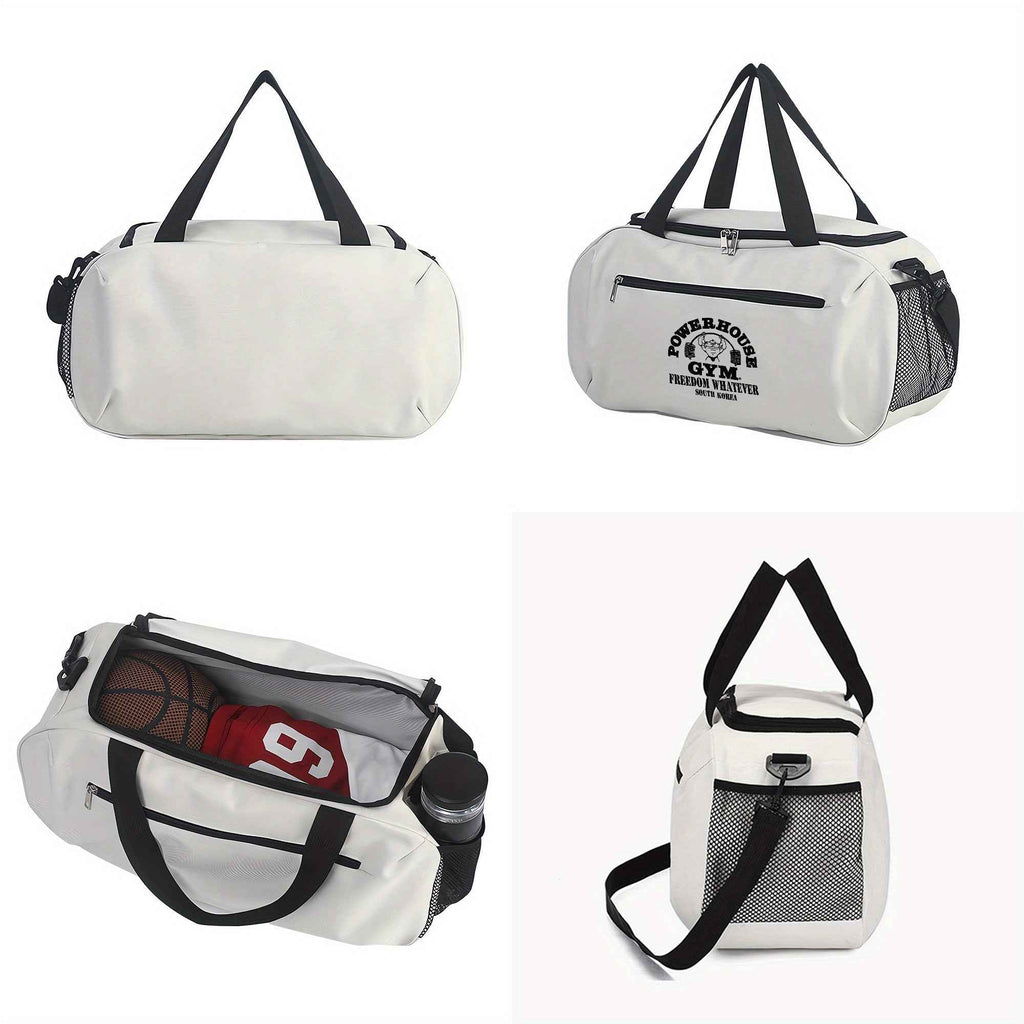 Power House Gym Duffel Bag - Large Capacity, Lightweight, Machine Washable Oxford Fabric, Adjustable Top Handle, Reinforced Handles, Ideal for Fitness Training & Yoga, Gym Gear Bag | Minimalist Style | Adjustable Strap Bag