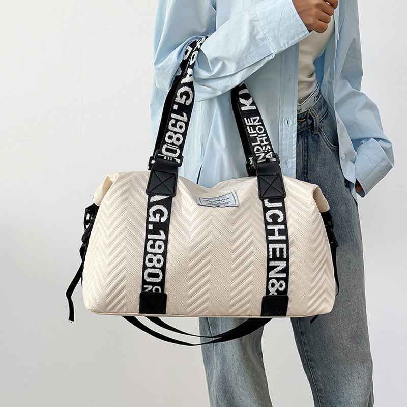 Men's & Women's Heavy-Duty Nylon Crossbody Gym Bag - Vintage 80s Retro '88 Number Print, Adjustable Strap & Padded Shoulder, Black/White Lettering, Casual Travel & Tote for Fitness, Everyday Use (Unisex) - Durable Zipper (R