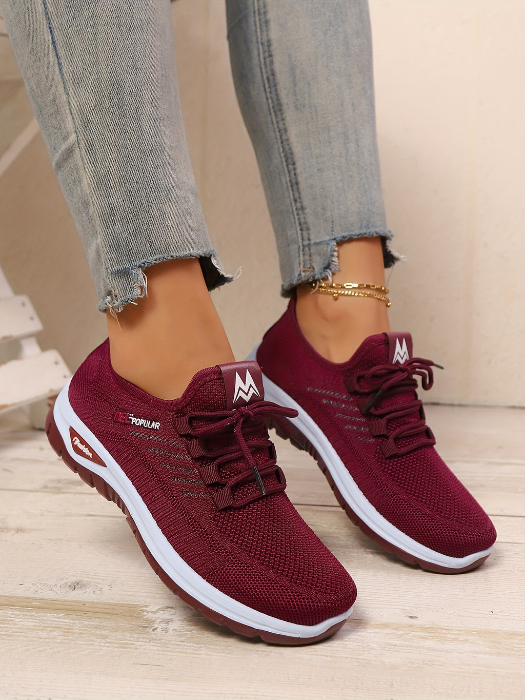 Womens Purple Wide Fit Breathable AllSeason Sneakers - IRON GODDESS