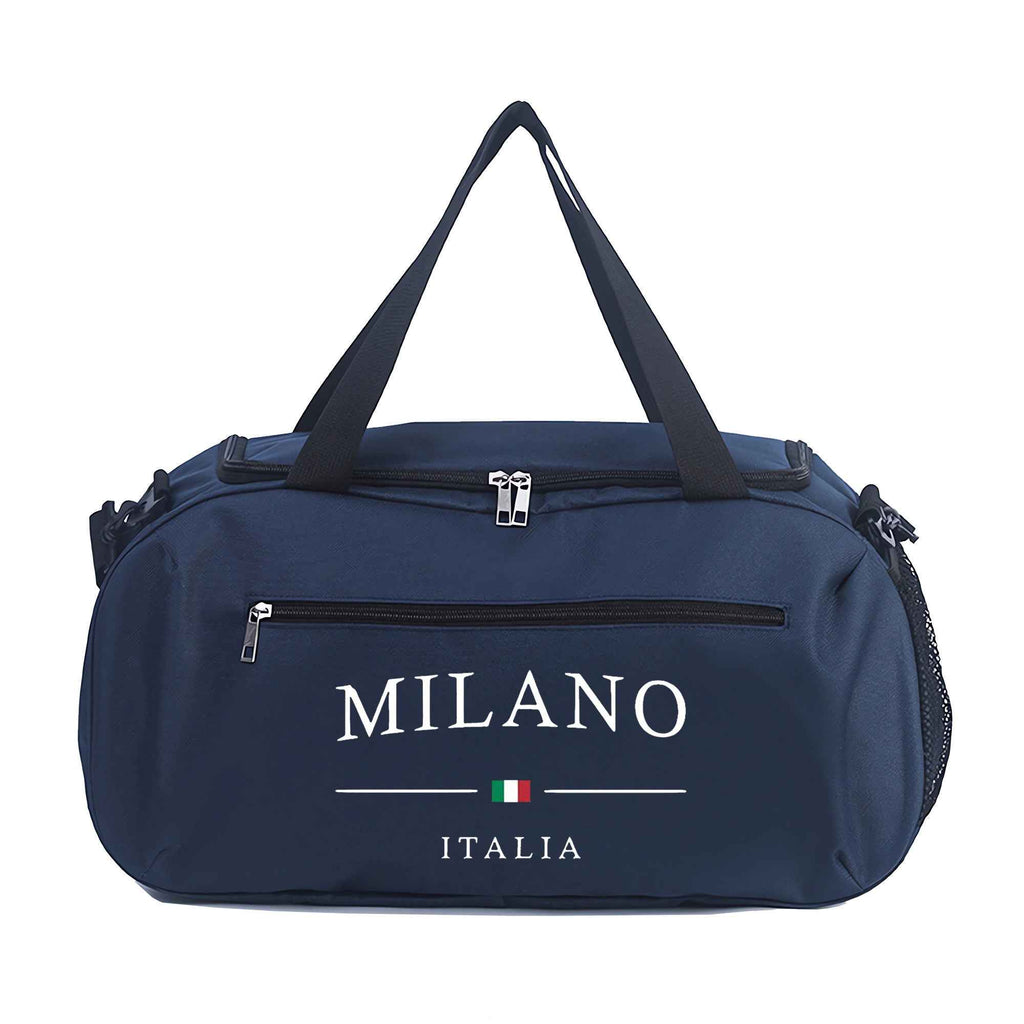 Duffel Bag with MILANO Pattern, Essential Handbag for The Gym, Reinforced Double Handles, Lightweight Oxford Fabric, Suitable for Yoga and Fitness, Machine Washable, Travel Bag, for Teenager