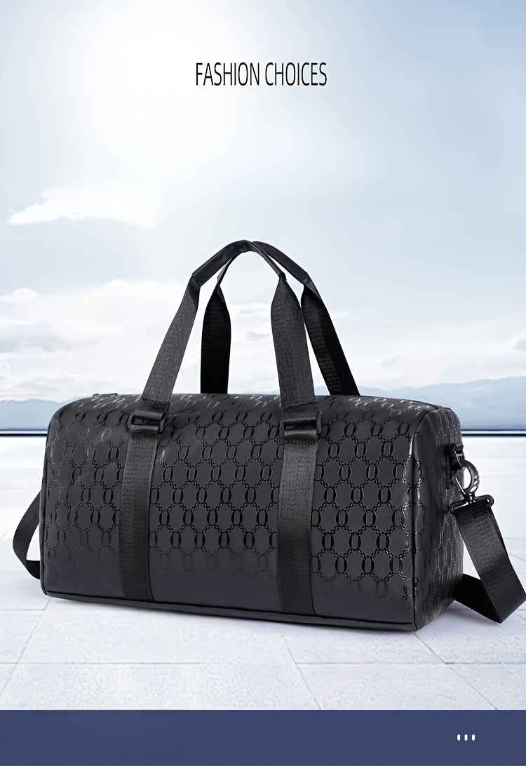 Men'S Large Tote Bag - Stylish Black Synthetic with Adjustable Shoulder Straps, Multiple Compartments & Tassel Detail, Perfect for Gym, Travel, and Everyday Use, Gym Bag, Versatile Carryall, Sleek Design, Durable Construction, Tote Bag Men, Travel Luggage