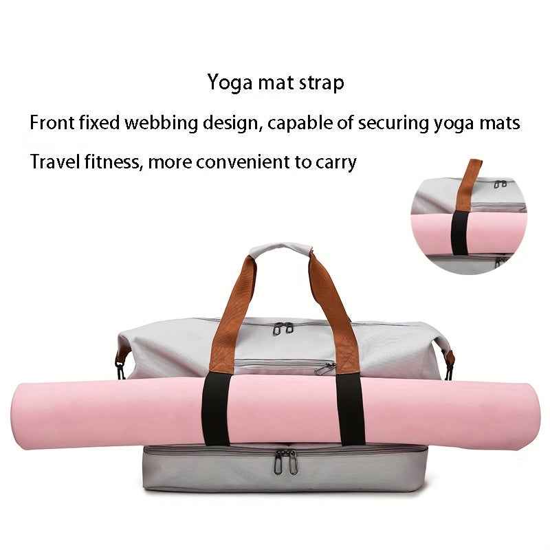 Hongyan Large Capacity Fitness Gym Bag with Dry/Wet Separation Compartments, Durable Oxford Fabric Workout Travel Bag, Adjustable Shoulder Straps & Multiple Pockets, 18.1" Height, 9.8" Width, 7 Colors (Military Green/Khaki/Gray/Purple/Red/Blue/Black), Wor