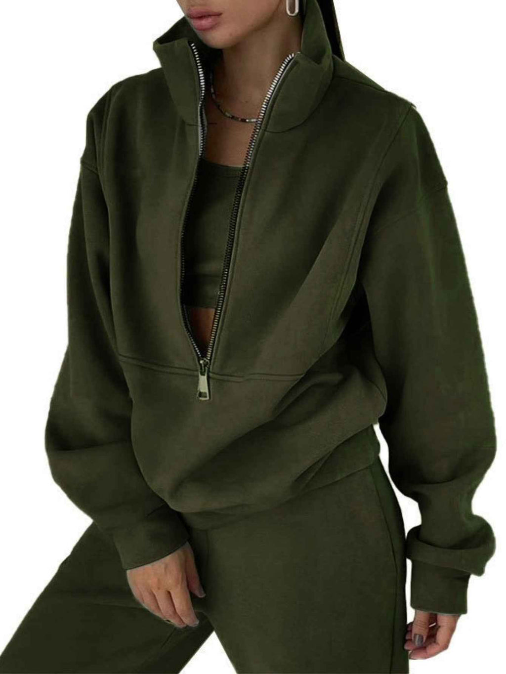 2025 Spring European and American Women'S Clothing Two-piece Sweater Fleece s Street Casual Fashion Suit Women, Streetwear Set, Casual Wear, Modern Streetwear, Trendy Fashion, Cozy Knitwear