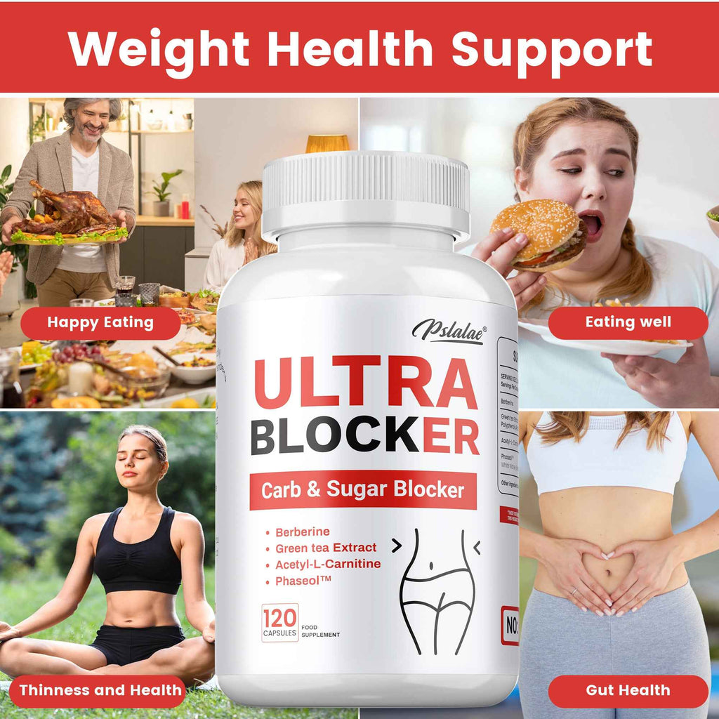 Ultra Blocker - Promotes Digestive, Prostate Health, Support Metabolism & Weight Loss, Appetite Suppressant - Premium Formula, Easy To Swallow - 120pcs