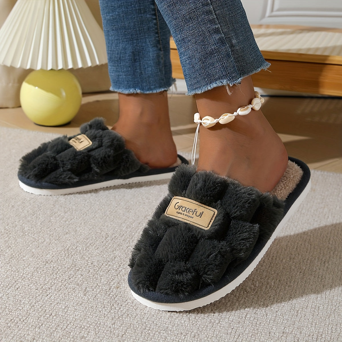Cozy Plush Womens Slippers Warm NonSlip Comfort - IRON GODDESS
