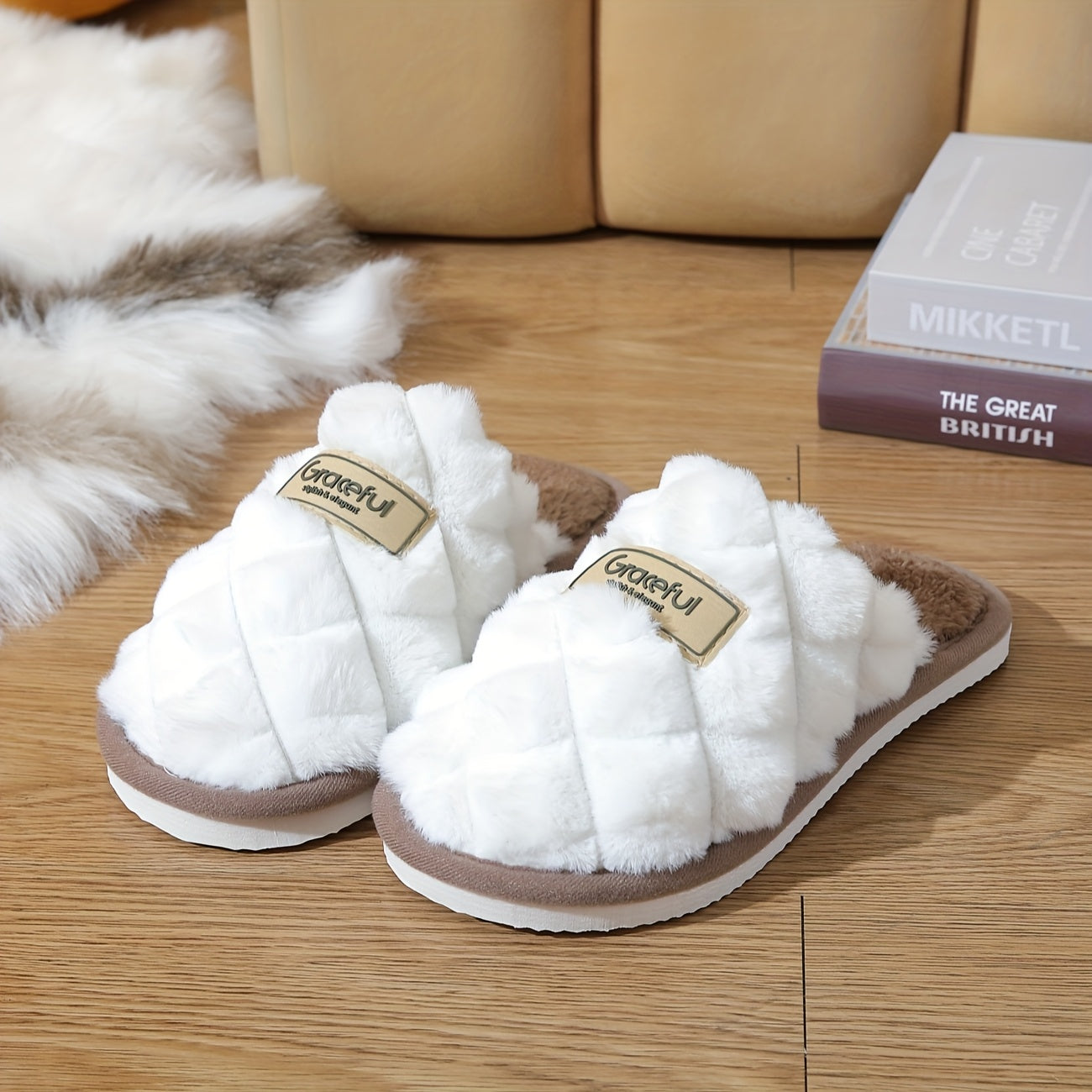 QEEDUOOF Cozy Plush HalfSlippers Winter Comfort for All - IRON GODDESS