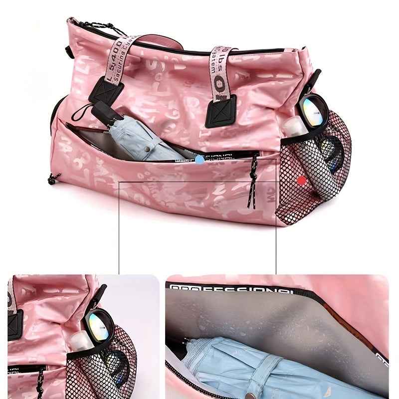 1pc Letter Independent Shoe Storage Travel Bag, Multifunctional Large Capacity for Outdoor Use, Wear-Resistant And Lightweight, with Dry And Wet Separation, Can Be Carried by Hand Or Worn on The Shoulder.