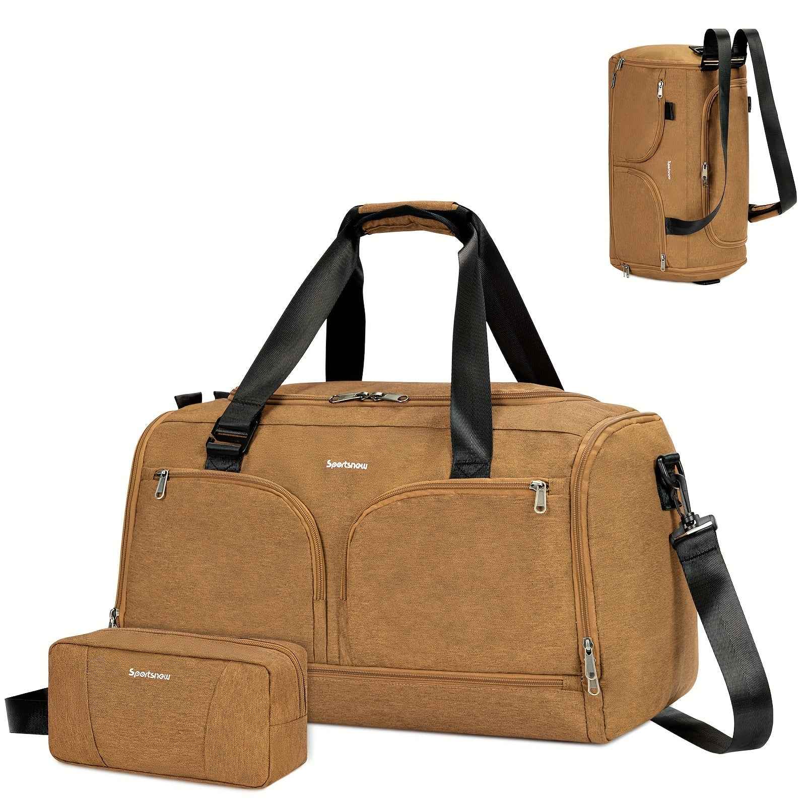 Sport Gym Bag With Toiletry Bag And Multiple Pockets Gym Duffle Bags With Shoe Compartment Father'S Day Gifts Travel Bag For Travel Weekender Overnight Backpack With Shoulder Strap For Women And Men Christmas Gifts