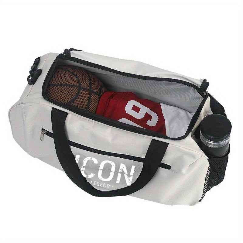 1pc ICON LEGEND Printed Printed Duffel Bag - Large Gym Bag, Large capacity Totes, Travel bag, Suitable Fitness Training Yoga and Travel Use, Sporty Design, Casual Tote, Durable Fabric, Spacious Design, Active Lifestyle
