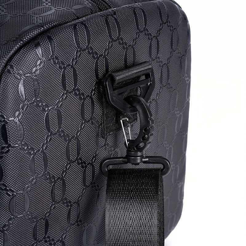 Men'S Large Tote Bag - Stylish Black Synthetic with Adjustable Shoulder Straps, Multiple Compartments & Tassel Detail, Perfect for Gym, Travel, and Everyday Use, Gym Bag, Versatile Carryall, Sleek Design, Durable Construction, Tote Bag Men, Travel Luggage