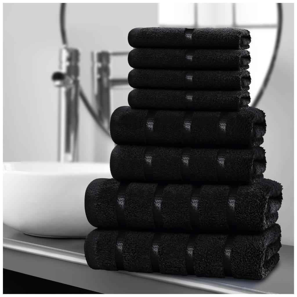 8pcs Egyptian Cotton Towel Set | Quick-Drying & Highly Absorbent | Includes 4 Face, 2 Hand, 2 Bath Towels | Sophisticated Boston Design | 15 Elegant Colours | Machine Washable