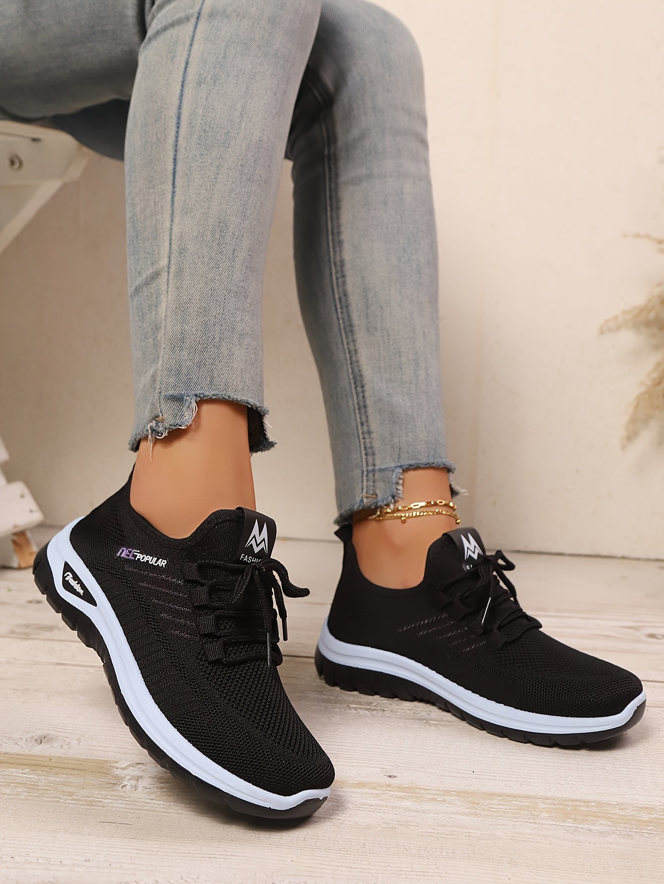 Womens Purple Wide Fit Breathable AllSeason Sneakers - IRON GODDESS