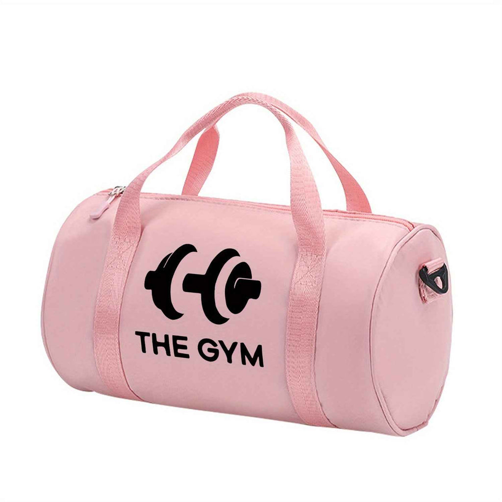 1pc 'THE GYM' Dumbbel Print Messenger Bag - Pink & Black Gym Bag with Zipper Closure, Double Handles, Lightweight & Durable for Yoga, Dance, Travel, Daily Commute - Perfect Gift for Fitness Enthusiasts, Gym Bag, Yoga Accessory, Sporty Design, Sturdy Const