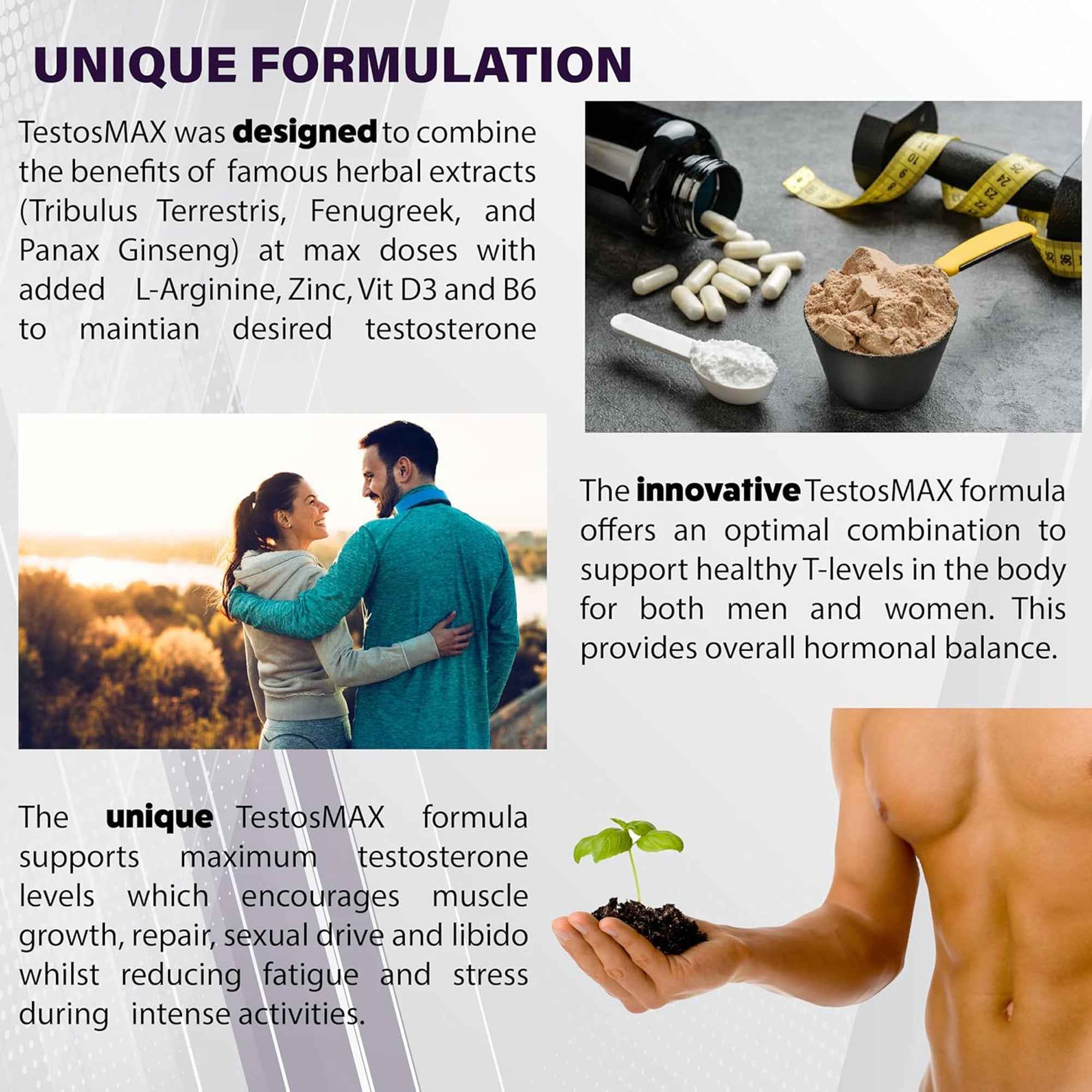 TESTOS MAX Capsules - Men'S Health Supports, Promote Healthy Muscle Growth, Improved Athletic Performance, Motivation, Improved Hormone Balance - with Ginseng, L-Arginine, Zinc - 100pcs