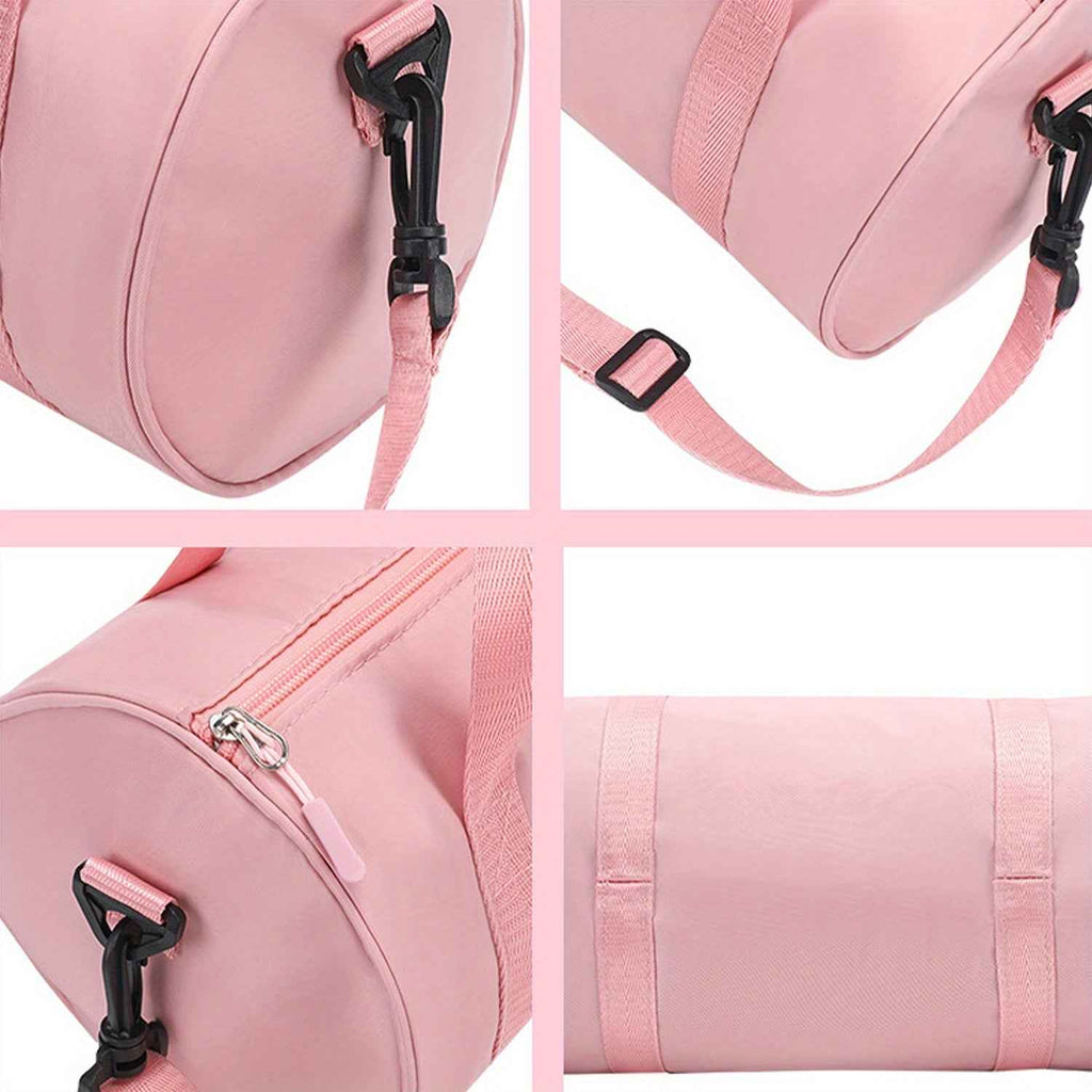 1pc 'THE GYM' Dumbbel Print Messenger Bag - Pink & Black Gym Bag with Zipper Closure, Double Handles, Lightweight & Durable for Yoga, Dance, Travel, Daily Commute - Perfect Gift for Fitness Enthusiasts, Gym Bag, Yoga Accessory, Sporty Design, Sturdy Const