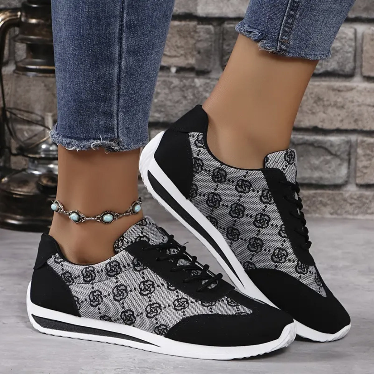 Breathable LowTop LaceUp Fashion Sneakers for Women - IRON GODDESS