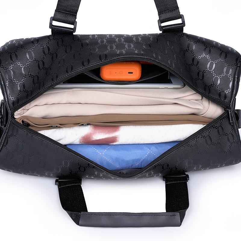 Men'S Large Tote Bag - Stylish Black Synthetic with Adjustable Shoulder Straps, Multiple Compartments & Tassel Detail, Perfect for Gym, Travel, and Everyday Use, Gym Bag, Versatile Carryall, Sleek Design, Durable Construction, Tote Bag Men, Travel Luggage