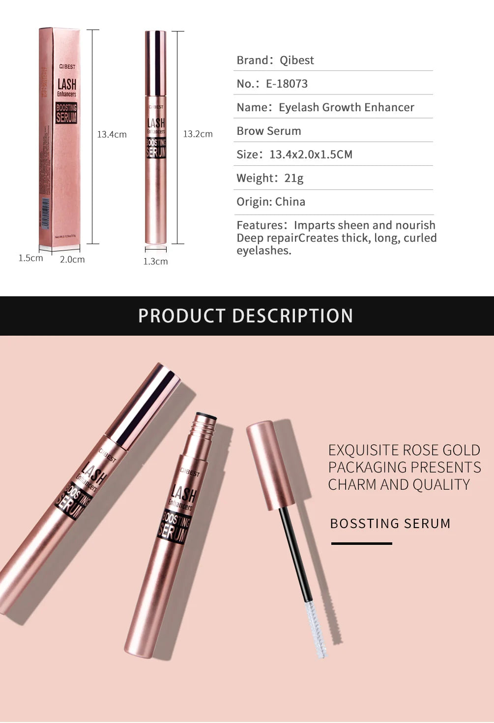 QIBEST Norishing Eyelash Growth Serum Eyelashes Rapid Growth Serum Lengthening Curl Lengthen Thicken Treatment Eye Lash Serum - IRON GODDESS