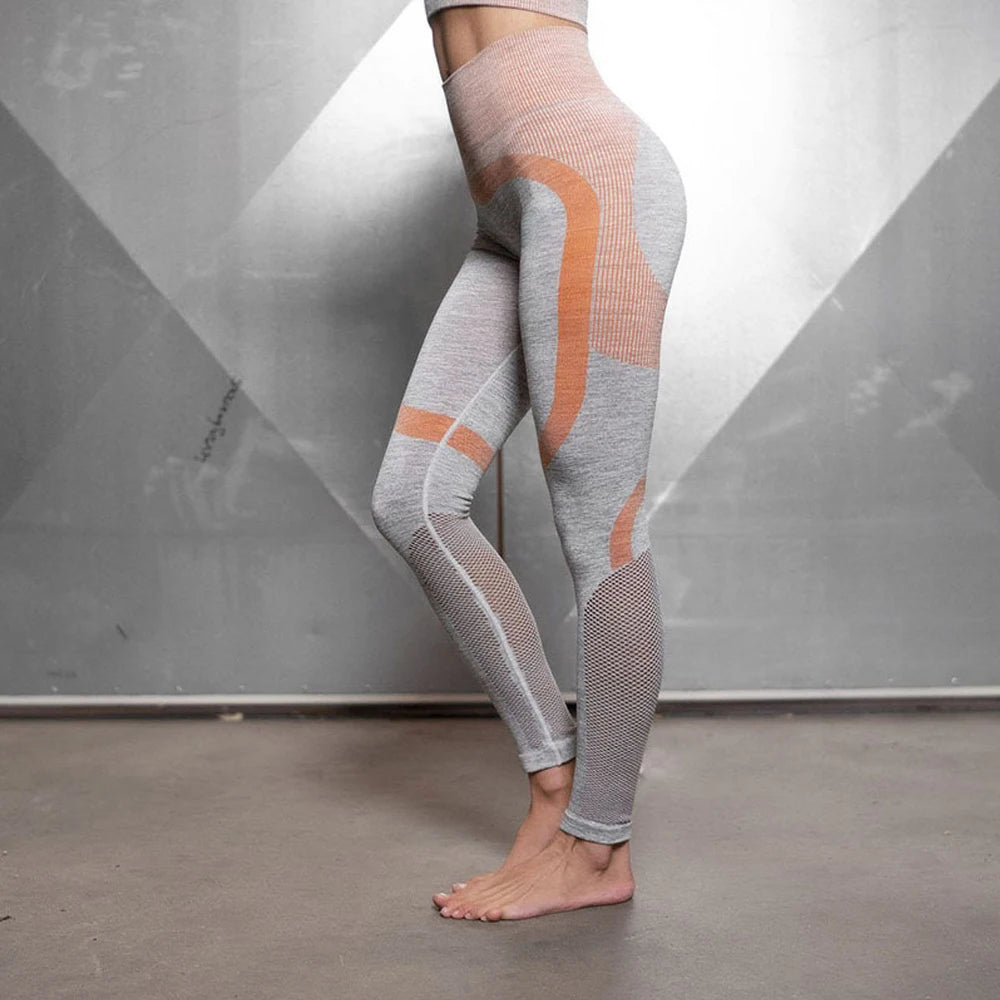 Women's Seamless Yoga Suit Sportswear Fitness Sport For Women Net Bra Gym Running Set Costume Yoga Sports High waist Leggings - IRON GODDESS