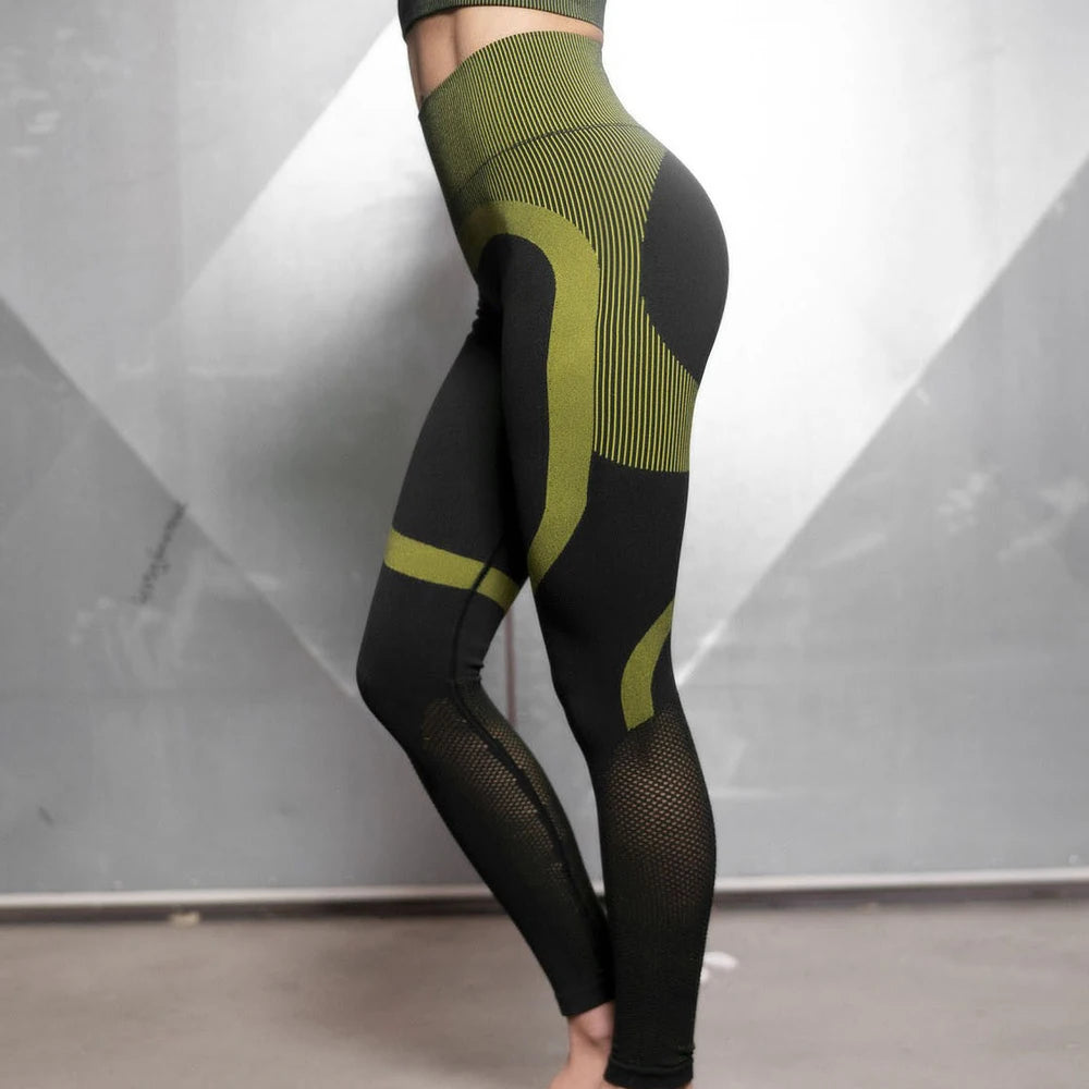 Women's Seamless Yoga Suit Sportswear Fitness Sport For Women Net Bra Gym Running Set Costume Yoga Sports High waist Leggings - IRON GODDESS