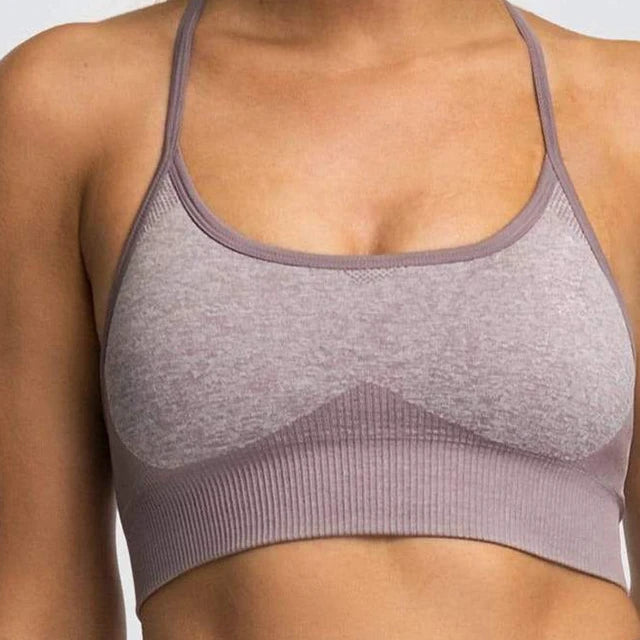 2pc/Set Seamless Yoga Set Women Fitness Clothing Sports Suits Sportswear Gym Leggings Padded Strappy Sports Bra Workout Set - IRON GODDESS