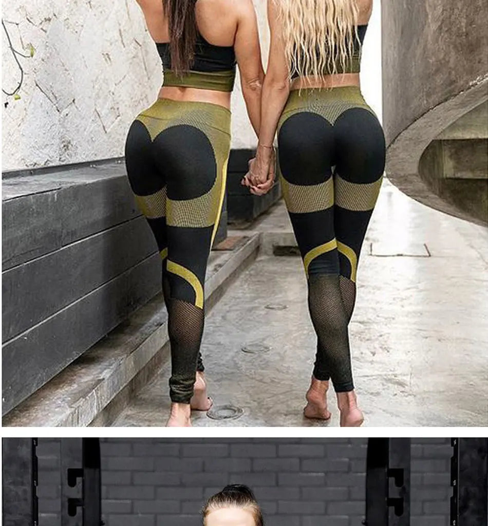 Women's Seamless Yoga Suit Sportswear Fitness Sport For Women Net Bra Gym Running Set Costume Yoga Sports High waist Leggings - IRON GODDESS