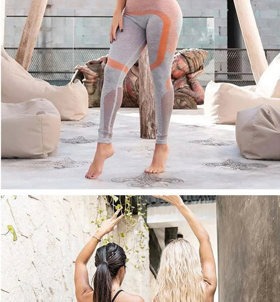 Women's Seamless Yoga Suit Sportswear Fitness Sport For Women Net Bra Gym Running Set Costume Yoga Sports High waist Leggings - IRON GODDESS