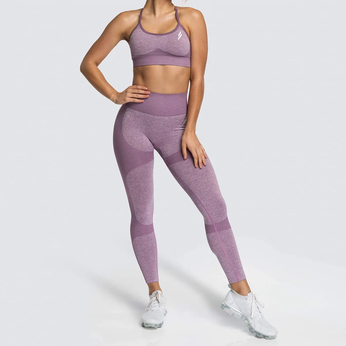 2pc/Set Seamless Yoga Set Women Fitness Clothing Sports Suits Sportswear Gym Leggings Padded Strappy Sports Bra Workout Set - IRON GODDESS