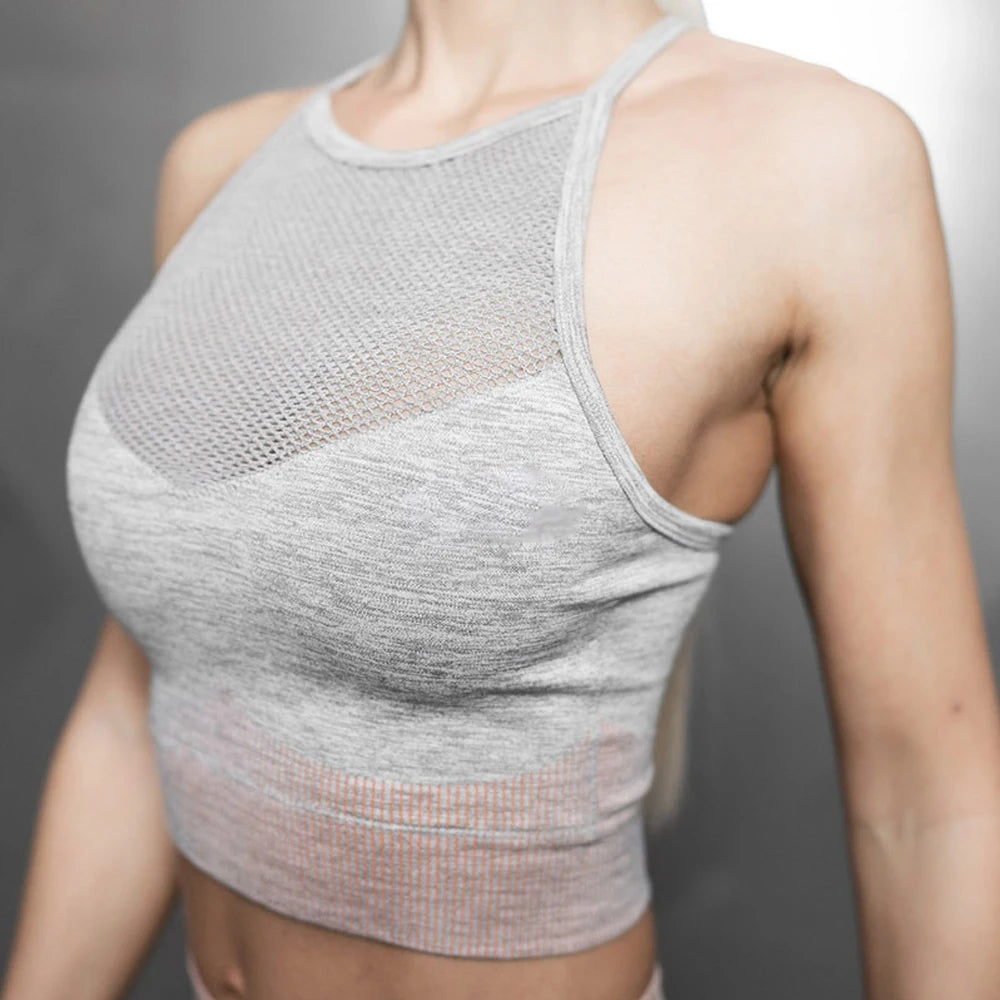 Women's Seamless Yoga Suit Sportswear Fitness Sport For Women Net Bra Gym Running Set Costume Yoga Sports High waist Leggings - IRON GODDESS