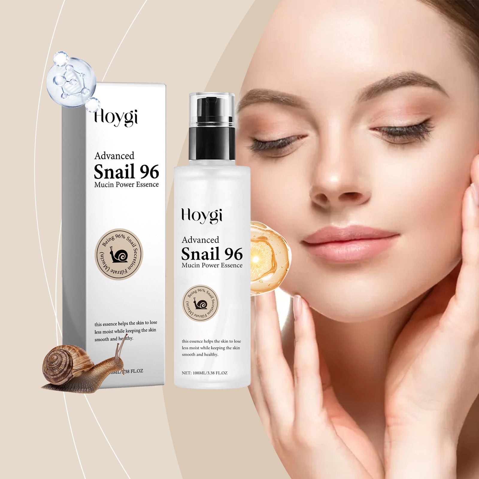 Hoygi Snail Mucin Hydrating Radiance Boosting Serum - IRON GODDESS