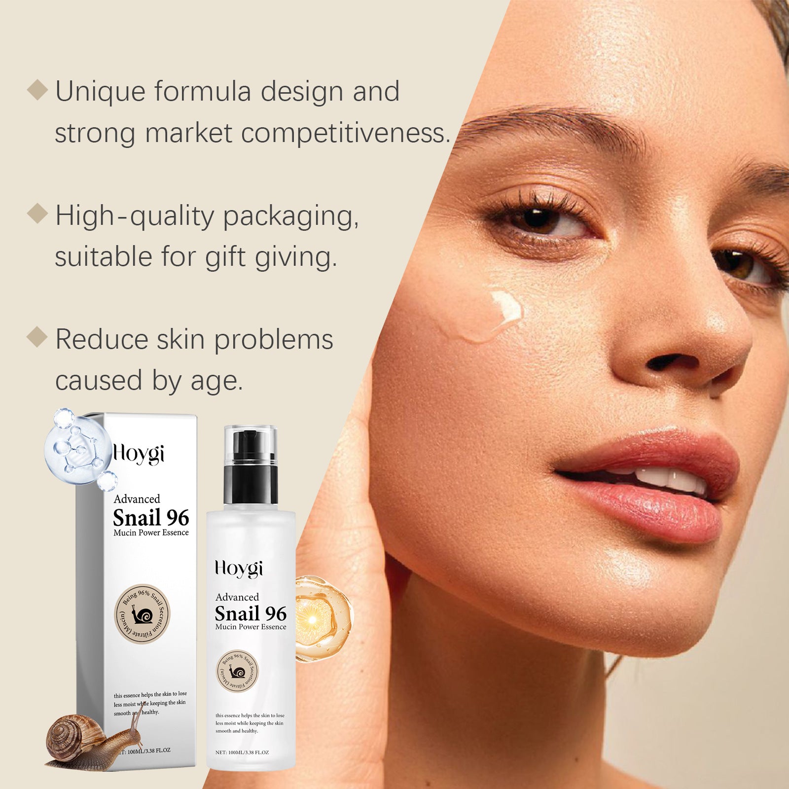 Hoygi Snail Mucin Hydrating Radiance Boosting Serum - IRON GODDESS