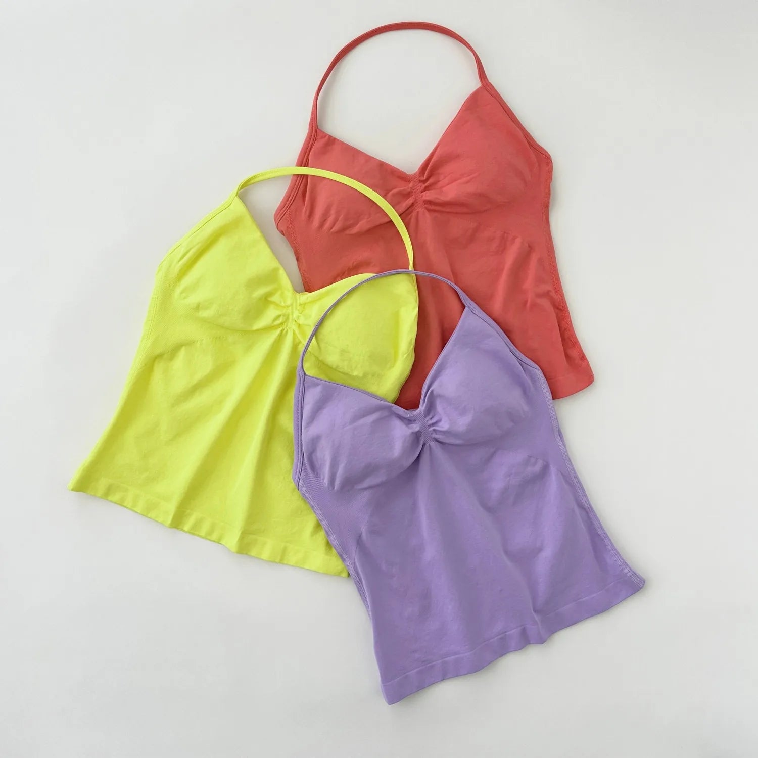 ARFTE Longline Strappy Gym Top Backless Gym Clothes Women Scrunch Built-in Bra With Removable Cups Yoga Tank Tops - IRON GODDESS