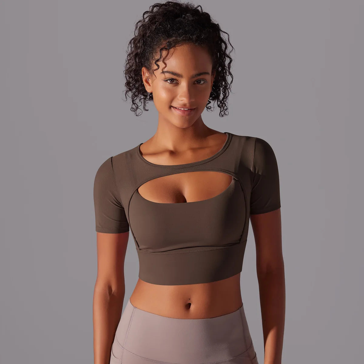 Yoga exercise set with women's mesh patchwork one piece asymmetric hollow sexy tight fitting sports and fitness yoga gym bra - IRON GODDESS