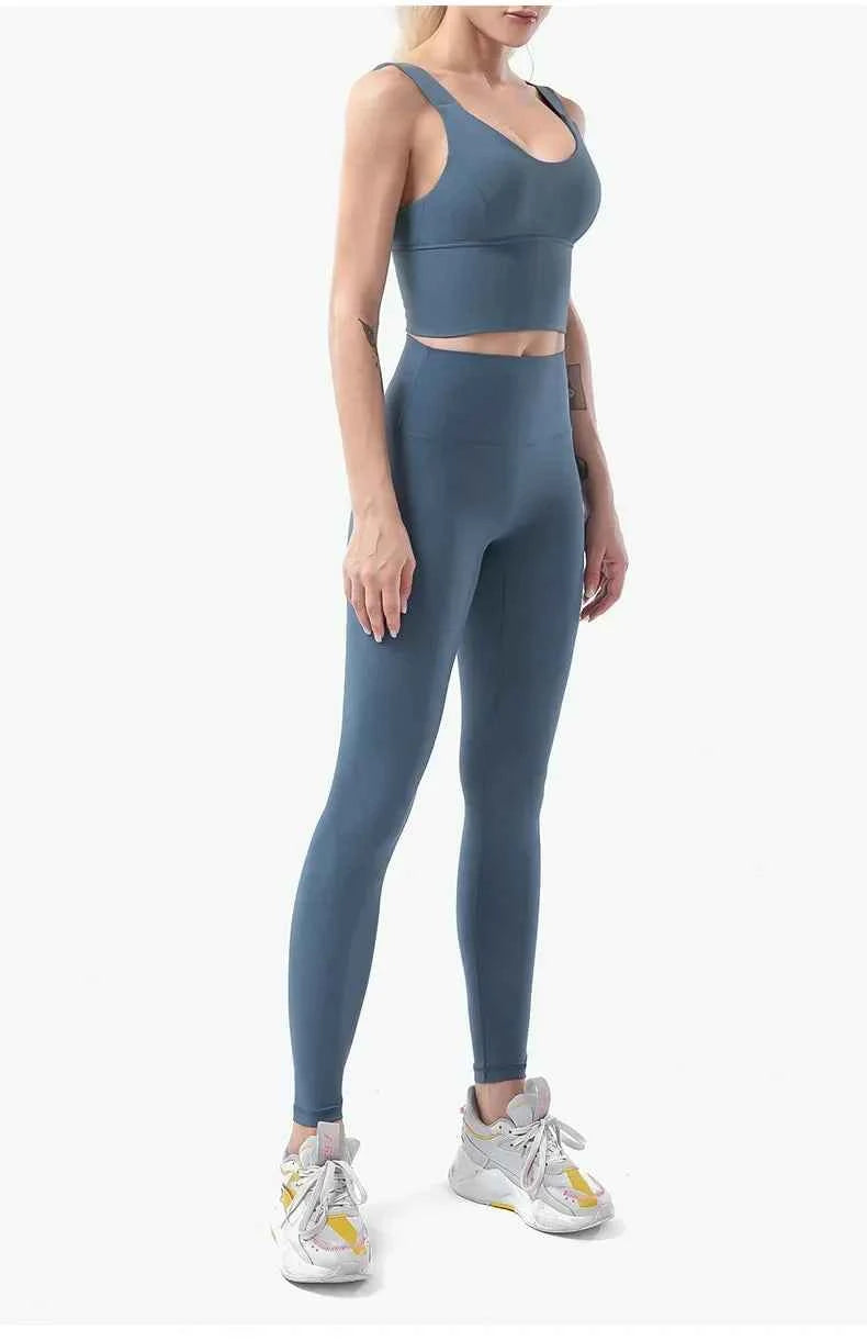 Naked-Feel Yoga Set Yoga Leggings Set Women Fitness Suit For Yoga Clothes High Waist Gym Sexy Sport Wear Outdoor Active Bras👚👚