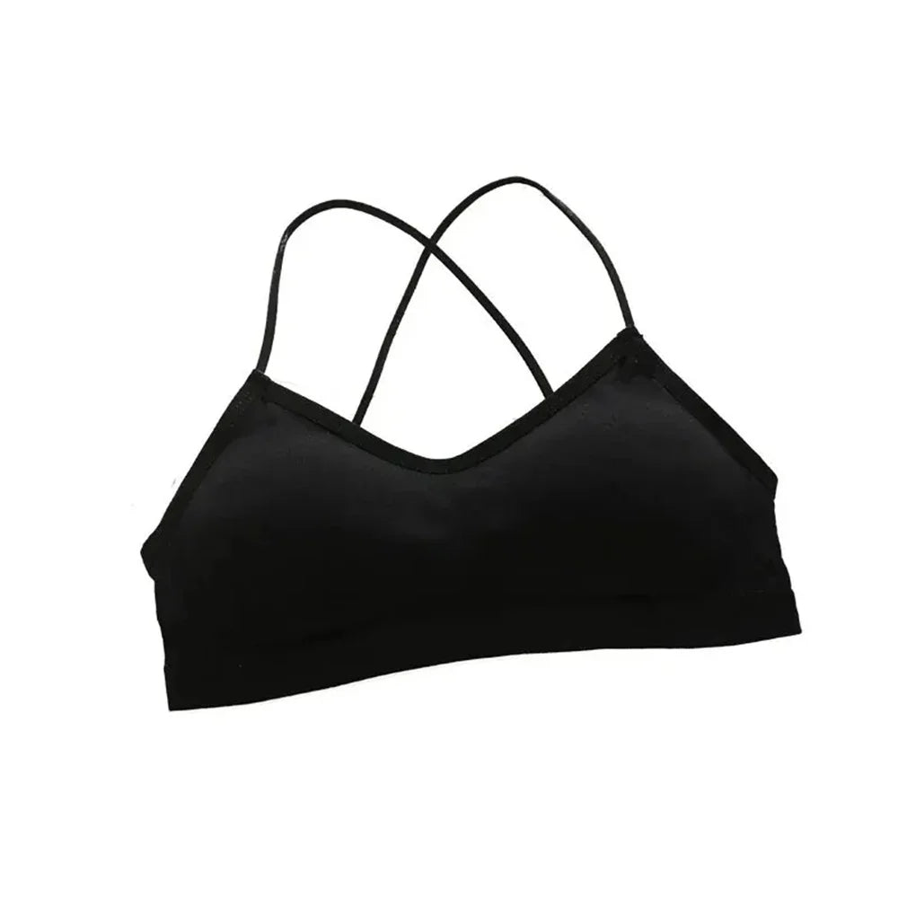 3PCS/Set Sports Bra Women's Cross Shoulder Strap Sports Bra Yoga Navel Top Gym Fitness Tube Top Breathable Beauty Sexy Bra Back - IRON GODDESS