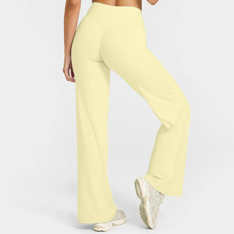 NCLAGEN Straight-Leg Pants Ultra Soft Butter Fabric Women's Mid-Waist Yoga Pants GYM Naked Feel Pilates Running Sport Trousers - IRON GODDESS