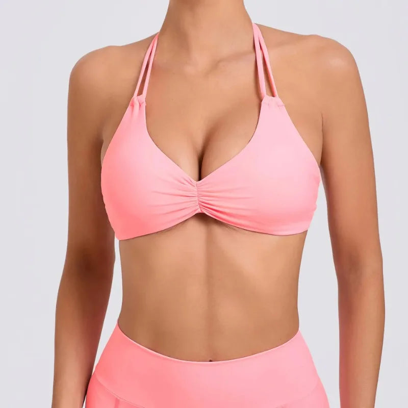 Sport Bra 2025 New Sports Women Yoga Set Clothers GYM Crop Top Home Fitness Workout Underwear Dancing Vest Running Bike Shirt - IRON GODDESS