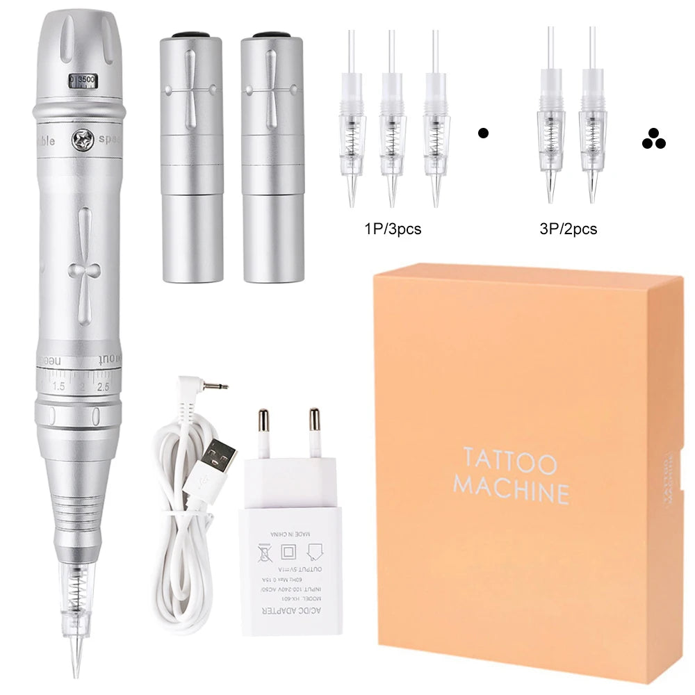 Wireless PMU Machine Permanent Makeup for Eyebrows Miroblading Eyeliner Lip Microshading Professional Rotary Tattoo Pen Gun Kit - IRON GODDESS