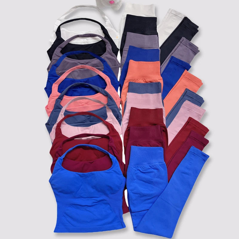 DFyoga two pieces yoga outfits clothing pants set woman Halter Top sports leggings pant Gym workout sets pilates clothes - IRON GODDESS