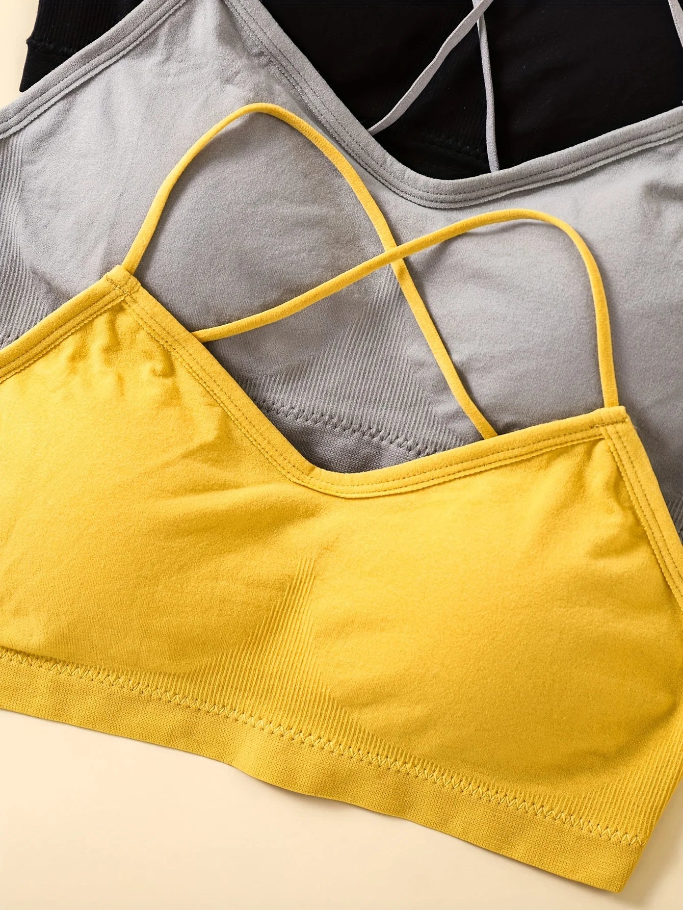 3PCS/Set Sports Bra Women's Cross Shoulder Strap Sports Bra Yoga Navel Top Gym Fitness Tube Top Breathable Beauty Sexy Bra Back - IRON GODDESS