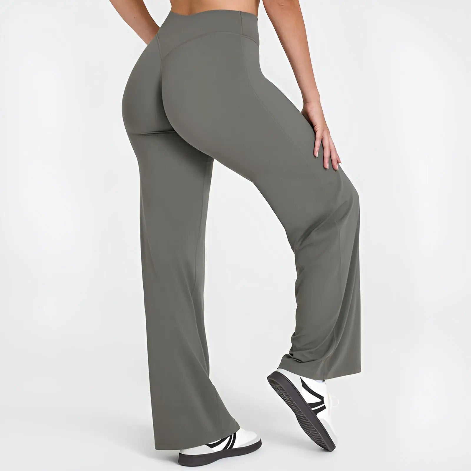 NCLAGEN Straight-Leg Pants Ultra Soft Butter Fabric Women's Mid-Waist Yoga Pants GYM Naked Feel Pilates Running Sport Trousers - IRON GODDESS