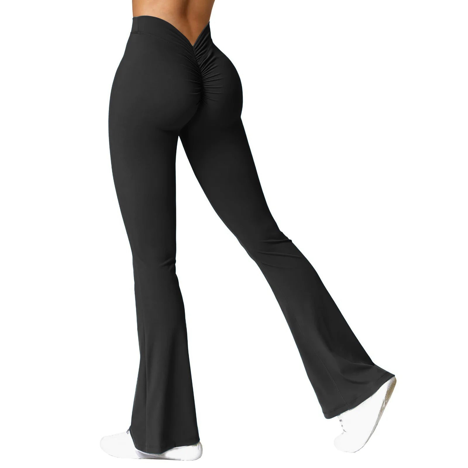 Sexy Yoga Flare Pants Women V-Cut Waist High Waist Push Up Butt Fitness Leggings Comfort Fit Gym Running Fashion Slim Leggings - IRON GODDESS