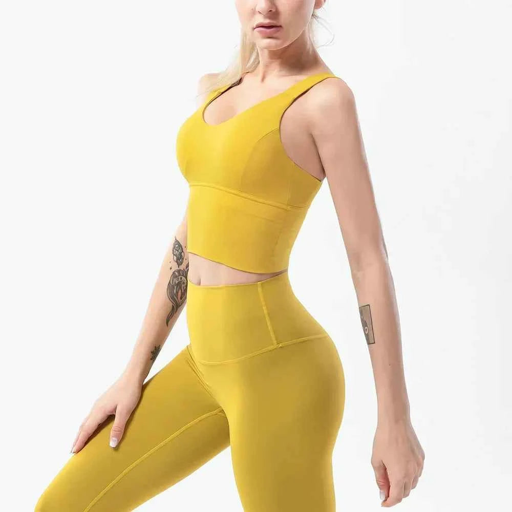 Naked-Feel Yoga Set Yoga Leggings Set Women Fitness Suit For Yoga Clothes High Waist Gym Sexy Sport Wear Outdoor Active Bras👚👚