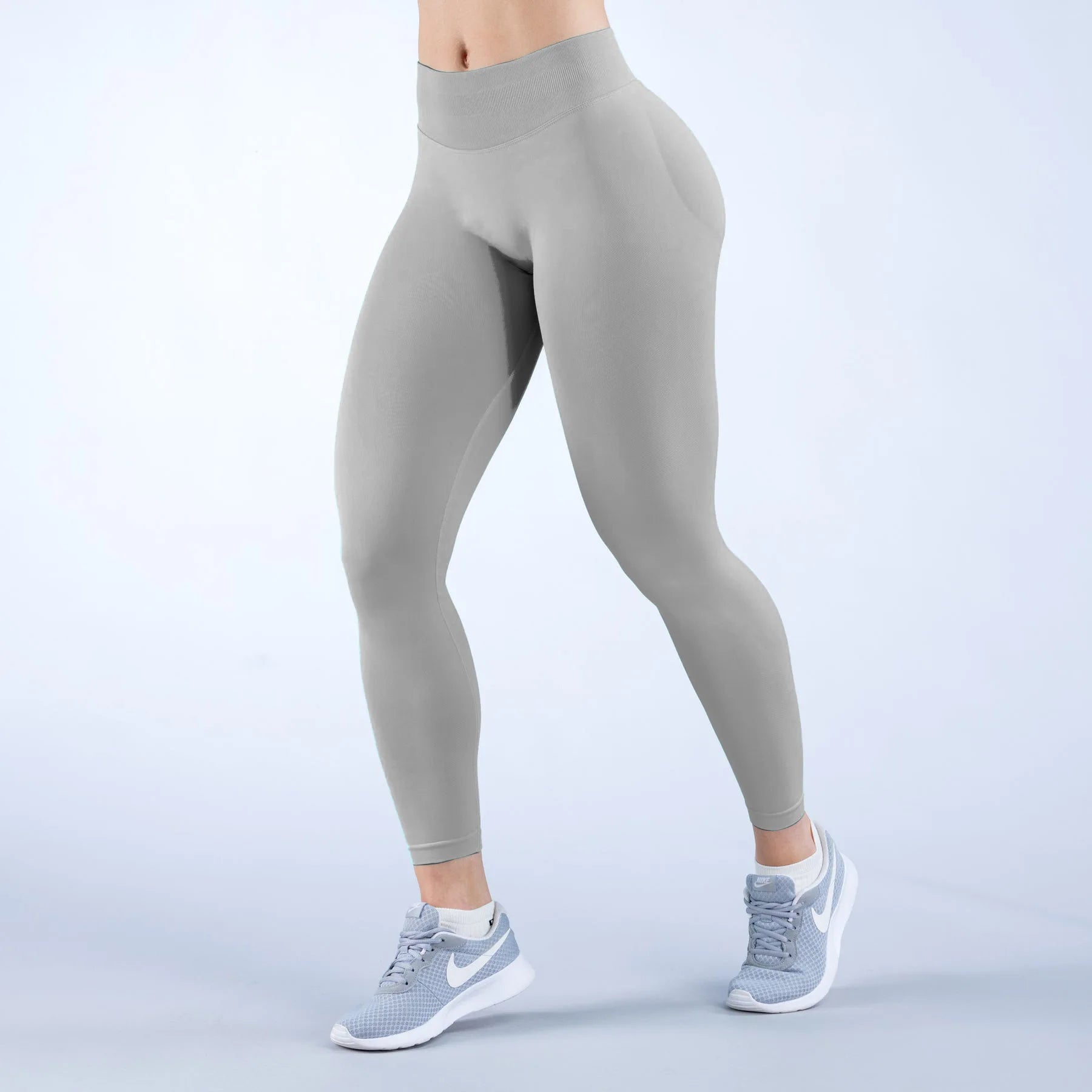 DF Impact Matte Seamless Sports Leggings High-Waisted Ruched Panel for Fitness Workout Women's Active Pants - IRON GODDESS