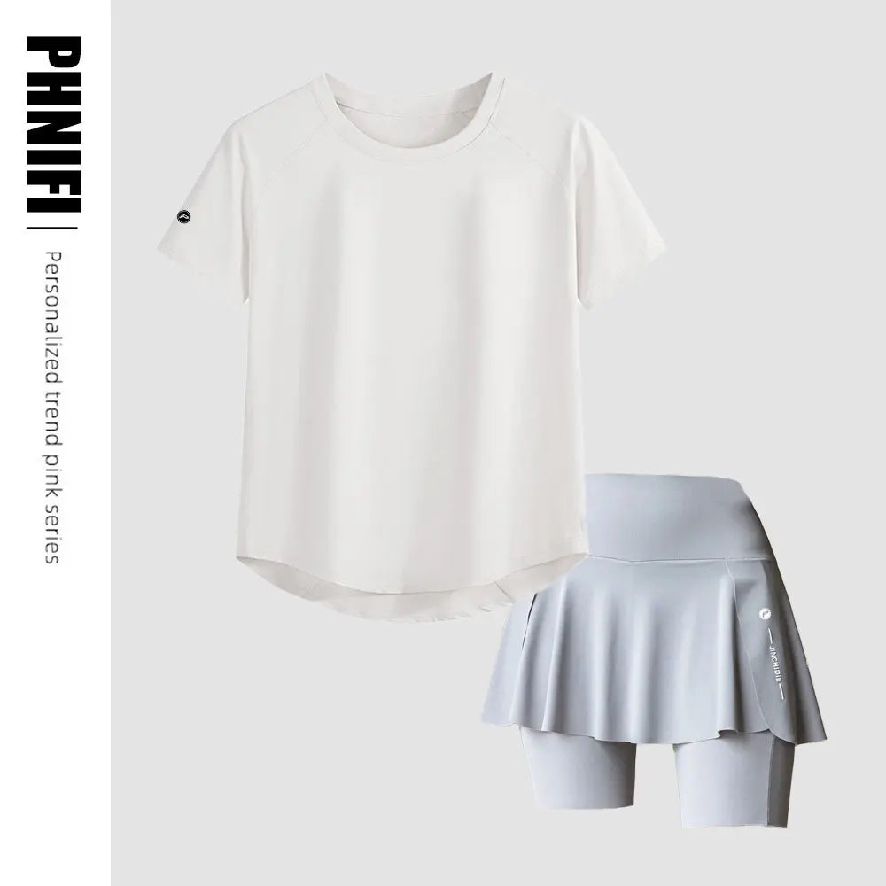 Brand Women Quick Dry Yoga Set Summer Lightweight Sport Outfit 2 in 1 Fitness Shorts Suit 2 Piece Running Sets Workout Clothes - IRON GODDESS