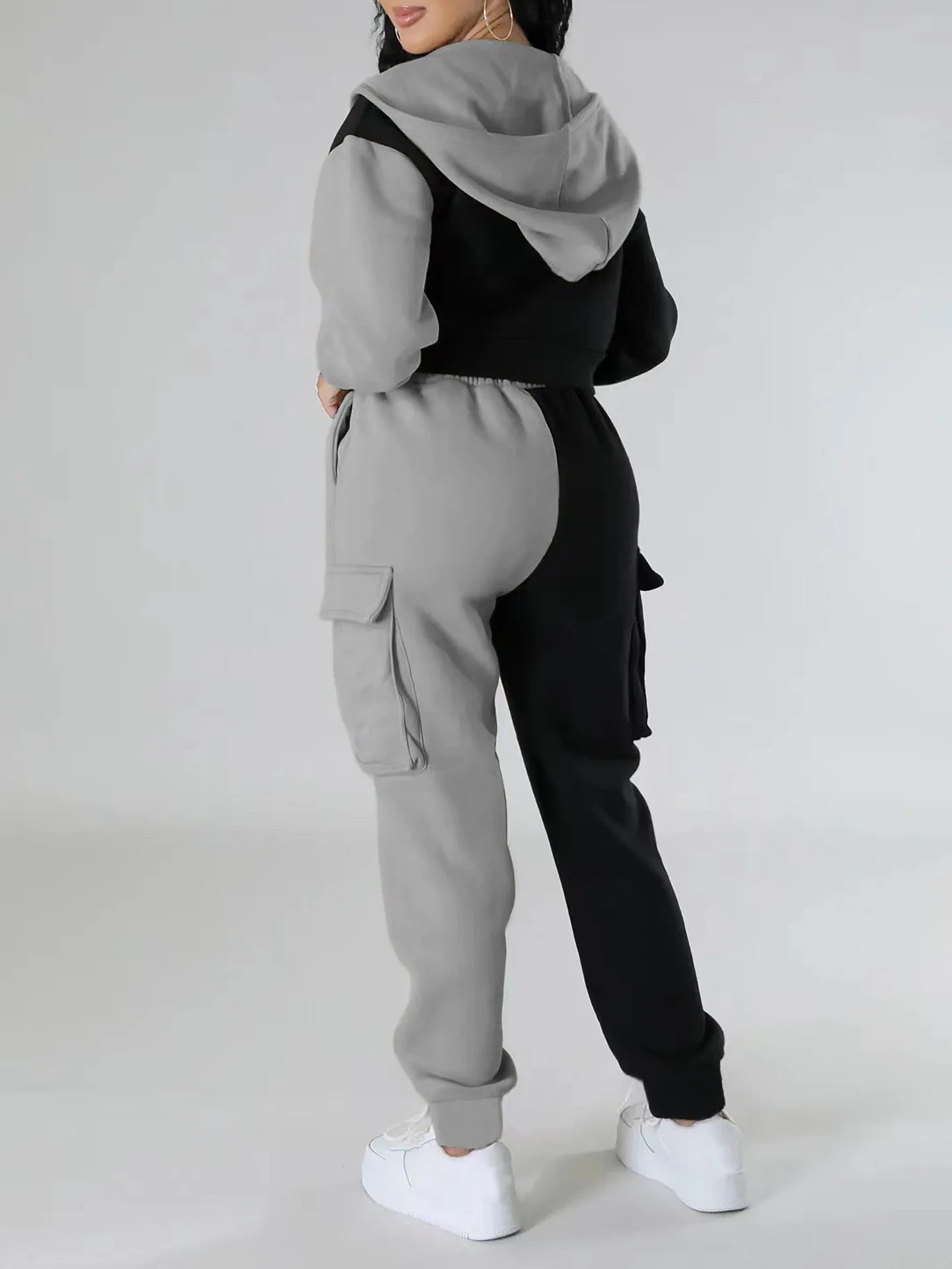 Womens Autumn Winter Hoodie  Cargo Pant Matching Set - IRON GODDESS