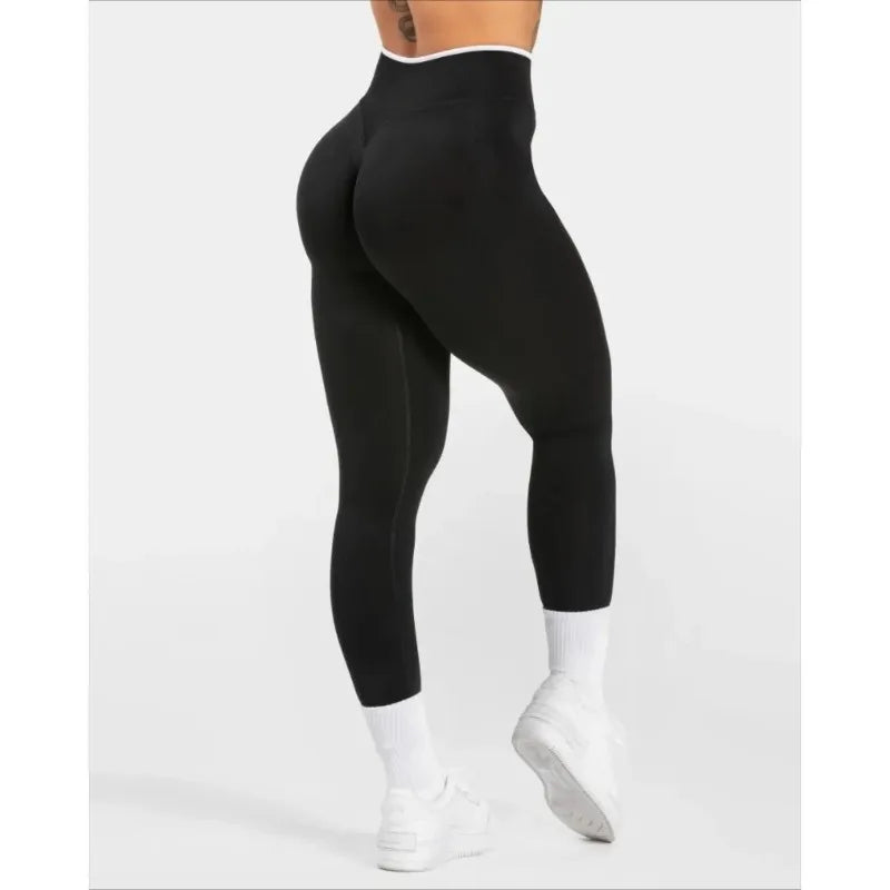 White Edge Lift Seamless High Waist Yoga Leggings - IRON GODDESS