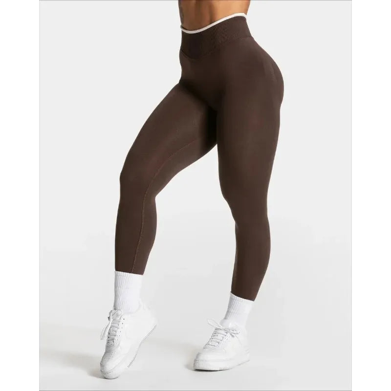 White Edge Lift Seamless High Waist Yoga Leggings - IRON GODDESS