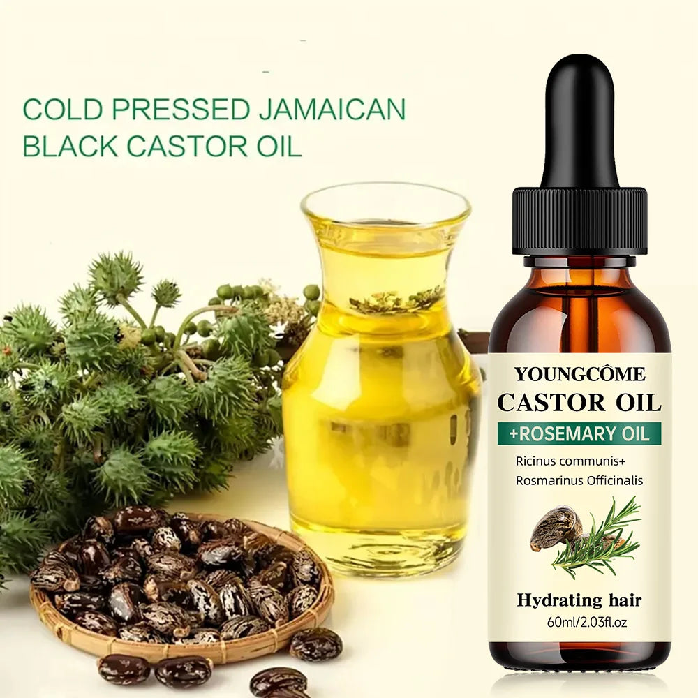 Castor Rosemary Oil Thicker Shinier Less Hair Loss - IRON GODDESS